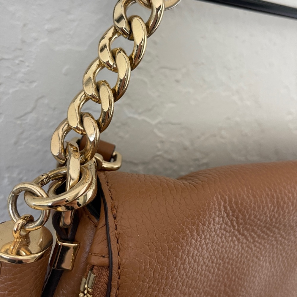 Michael Kors Brown Leather Crossbody Bag with Gold Hardware - Picture 8 of 16